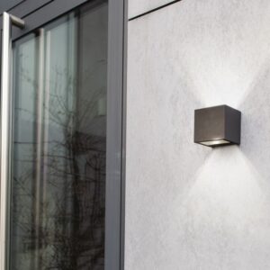 Lutec Gemini Square Φωτιστικό Τοίχου Εξωτερικού Χώρου Σκούρο Γκρι LED 850lm 4000K IP54 – 5189114118