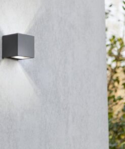 Lutec Gemini Square Φωτιστικό Τοίχου Εξωτερικού Χώρου Σκούρο Γκρι LED 850lm 4000K IP54 – 5189114118