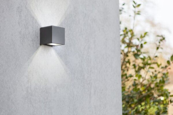 Lutec Gemini Square Φωτιστικό Τοίχου Εξωτερικού Χώρου Σκούρο Γκρι LED 850lm 4000K IP54 – 5189114118