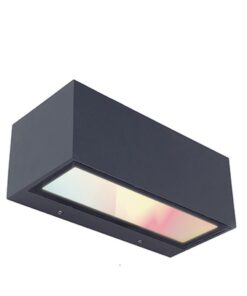 Lutec Gemini Επιτοίχιο Φωτιστικό Εξωτερικού Χώρου Up&Down με Απομακρυσμένη Λειτουργία Connect Σκούρο Γκρι Χρώμα LED 900lm 2700-6500K&RGB IP54 – 5189120118