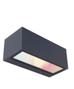 Lutec Gemini Square Small Φωτιστικό Τοίχου Up&Down Εξωτερικού Χώρου Σκούρο Γκρι LED IP54 500lm 3000K – 5189113118