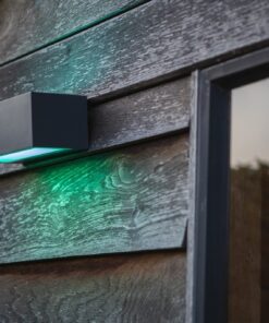 Lutec Gemini Επιτοίχιο Φωτιστικό Εξωτερικού Χώρου Up&Down με Απομακρυσμένη Λειτουργία Connect Σκούρο Γκρι Χρώμα LED 900lm 2700-6500K&RGB IP54 – 5189120118