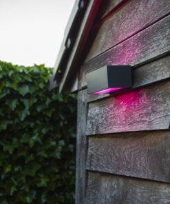 Lutec Gemini Επιτοίχιο Φωτιστικό Εξωτερικού Χώρου Up&Down με Απομακρυσμένη Λειτουργία Connect Σκούρο Γκρι Χρώμα LED 900lm 2700-6500K&RGB IP54 – 5189120118