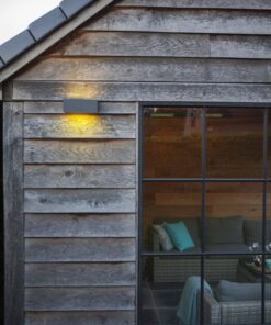 Lutec Gemini Επιτοίχιο Φωτιστικό Εξωτερικού Χώρου Up&Down με Απομακρυσμένη Λειτουργία Connect Σκούρο Γκρι Χρώμα LED 900lm 2700-6500K&RGB IP54 – 5189120118