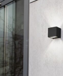 Lutec Gemini Mini Square Επιτοίχιο Φωτιστικό Εξωτερικού Χώρου Μαύρου Χρώματος LED 850lm 3000K IP54 – 5189125012