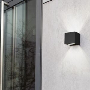 Lutec Gemini Mini Square Επιτοίχιο Φωτιστικό Εξωτερικού Χώρου Μαύρου Χρώματος LED 850lm 3000K IP54 – 5189125012