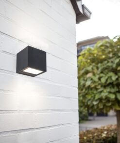 Lutec Gemini Mini Square Επιτοίχιο Φωτιστικό Εξωτερικού Χώρου Μαύρου Χρώματος LED 850lm 3000K IP54 – 5189125012