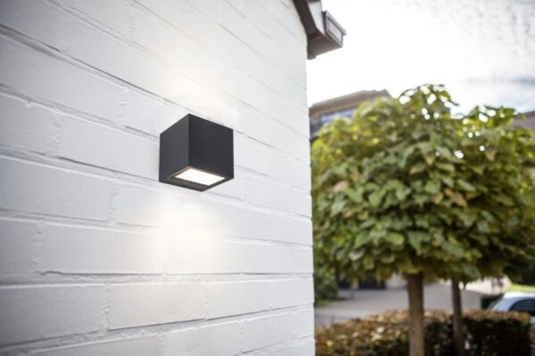 Lutec Gemini Mini Square Επιτοίχιο Φωτιστικό Εξωτερικού Χώρου Μαύρου Χρώματος LED 850lm 3000K IP54 – 5189125012