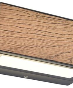 Lutec Gemini Επιτοίχιο Φωτιστικό Εξωτερικού Χώρου Wood Effect Σκούρο Γκρι LED 10,5W 500lm 4000K IP54 – 5189135118