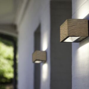 Lutec Gemini Επιτοίχιο Φωτιστικό Εξωτερικού Χώρου Wood Effect Σκούρο Γκρι LED 10,5W 500lm 4000K IP54 – 5189135118