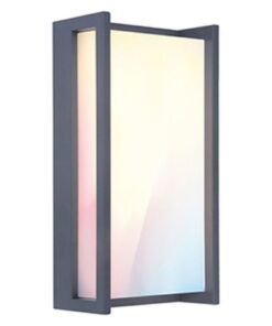 Lutec Qubo Επιτοίχιο Φωτιστικό Εξωτερικού Χώρου με Απομακρυσμένη Λειτουργία Connect Σκούρο Γκρι Χρώμα LED 1200lm 2700-6500K&RGB IP54 – 5193004118