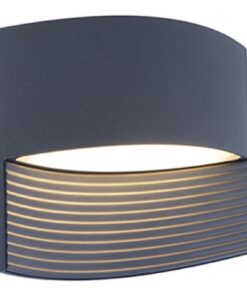 Lutec Lotus Φωτιστικό Τοίχου Εξωτερικού Χώρου Down Σκούρο Γκρι LED 500lm 3000K IP54 – 5193201118