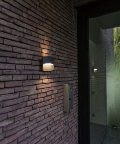 Lutec Lotus Φωτιστικό Τοίχου Εξωτερικού Χώρου Down Σκούρο Γκρι LED 500lm 3000K IP54 – 5193201118