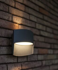 Lutec Lotus Φωτιστικό Τοίχου Εξωτερικού Χώρου Down Σκούρο Γκρι LED 500lm 3000K IP54 – 5193201118