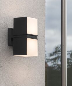 Lutec Cuba Επιτοίχιο Φωτιστικό Εξωτερικού Χώρου Led Μαύρου Χρώματος Περιστρεφόμενο LED 1000lm 3000K IP54 – 5193801012