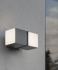 Lutec Cuba Φωτιστικό Τοίχου Εξωτερικού Χώρου Σκούρο Γκρι LED 1000lm 3000K IP54 – 5193801118