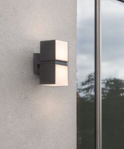 Lutec Cuba Φωτιστικό Τοίχου Εξωτερικού Χώρου Σκούρο Γκρι LED 1000lm 3000K IP54 – 5193801118