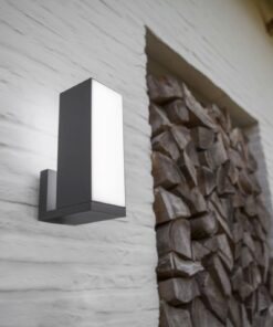 Lutec Cuba Επιτοίχιο Φωτιστικό Εξωτερικού Χώρου με Απομακρυσμένο Ελέγχο Connect Σκούρο Γκρι Χρώμα LED 1000lm 2700-6500K IP54 – 5193810118