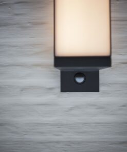 Lutec Cuba Επιτοίχιο Φωτιστικό Εξωτερικού Χώρου Με Ανιχνευτή Κίνησης Σκούρο Γκρι Χρώμα LED 1000lm 3000K IP54 – 5193811118