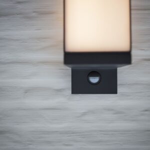 Lutec Cuba Επιτοίχιο Φωτιστικό Εξωτερικού Χώρου Με Ανιχνευτή Κίνησης Σκούρο Γκρι Χρώμα LED 1000lm 3000K IP54 – 5193811118