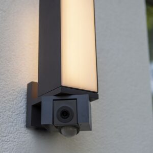Lutec Cuba Επιτοίχιο Φωτιστικό Εξωτερικού Χώρου Led Με Camera Με Ανιχνευτή Κίνησης Σκούρο Γκρι Connect LED Dimmable 1000lm 2700-6500K IP44 – 5193812118