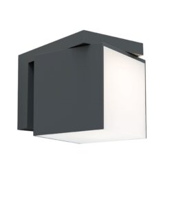 Lutec Cuba Επιτοίχιο Φωτιστικό Εξωτερικού Χώρου Σκούρο Γκρι Χρώμα Περιστρεφόμενο 4000K LED 600lm 4000K IP54 – 5193814118