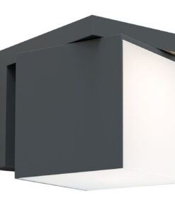 Lutec Cuba Επιτοίχιο Φωτιστικό Εξωτερικού Χώρου Σκούρο Γκρι Χρώμα Περιστρεφόμενο 4000K LED 600lm 4000K IP54 – 5193814118