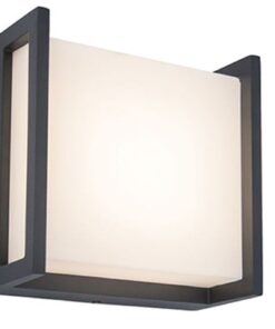 Lutec Qubo Square Φωτιστικό Τοίχου Εξωτερικού Χώρου Σκούρο Γκρι LED 650lm 3000K IP54 – 5195401118