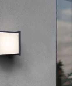 Lutec Qubo Square Φωτιστικό Τοίχου Εξωτερικού Χώρου Σκούρο Γκρι LED 650lm 3000K IP54 – 5195401118