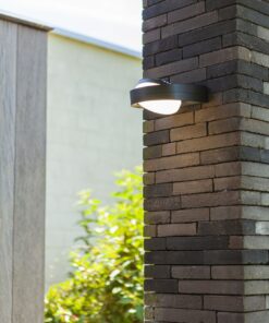 Lutec Fele Επιτοίχιο Φωτιστικό Εξωτερικού Χώρου με Σκούρο Γκρι Χρώμα Περιστρεφόμενο LED 1000lm 3000K IP54 – 5196301118