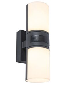 Lutec Cyra Φωτιστικό Τοίχου Εξωτερικού Χώρου Με Ανιχνευτή Κίνησης Σκούρο Γκρι LED 1000lm 3000K IP54 – 5198102118