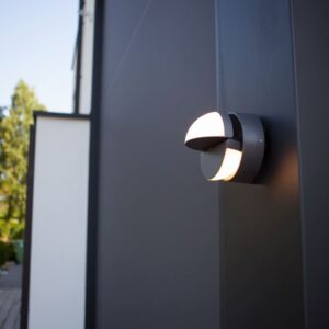 Lutec Eklips Φωτιστικό Τοίχου Εξωτερικού Χώρου Σκούρο Γκρι Περιστρεφόμενο LED 1000lm 3000K IP54 – 5199001118