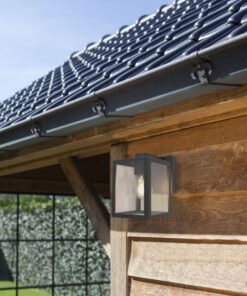 Lutec Shiva Επιτοίχιο Φωτιστικό Εξωτερικού Χώρου Down E27 Μαύρο IP44 – 5206501012