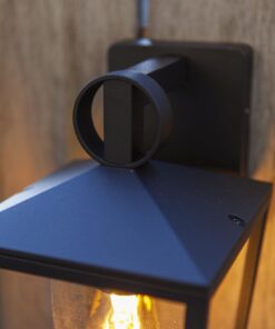 Lutec West Επιτοίχιο Φωτιστικό Βεράντας Down E27 Μαύρο IP44 – 5207901012