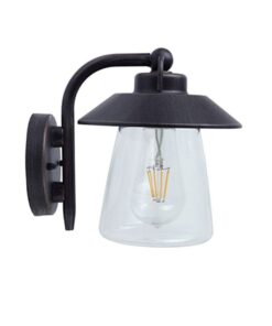 Lutec Cate Φωτιστικό Τοίχου Εξωτερικού Χώρου Μαύρο E27 IP44 – 5264201213
