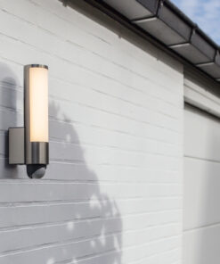 Lutec Leda Φωτιστικό Τοίχου Εξωτερικού Χώρου Με Ανιχνευτή Κίνησης Inox LED 1200lm 3000K IP44 – 5267103001