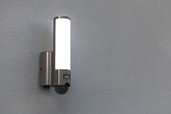 Lutec Elara Επιτοίχιο Φωτιστικό Εξωτερικού Χώρου Με Camera Με Ανιχνευτή Κίνησης Με ενδοεπικοινωνία Inox Χρώματος Connect LED Dimmable 1200lm 2700-6500K IP44 – 5267106001