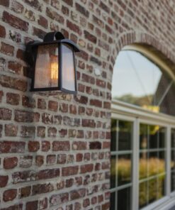 Lutec Kelsey Φωτιστικό Τοίχου Εξωτερικού Χώρου Medium Μαύρο E27 IP44 – 5273601012