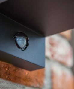 Lutec Flair Φωτιστικό Τοίχου Εξωτερικού Χώρου Με Ανιχνευτή Κίνησης Μαύρο E27 IP44 – 5288802012