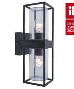 Lutec Flair Double Φωτιστικό Τοίχου Εξωτερικού Χώρου Μαύρο E27 IP44 – 5288804012