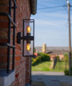 Lutec Flair Double Φωτιστικό Τοίχου Εξωτερικού Χώρου Μαύρο E27 IP44 – 5288804012