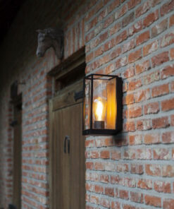 Lutec Flair Επιτοίχιο Φωτιστικό Φαναράκι Εξωτερικού Χώρου E27 Wood Effect Μαύρο ΙP44 – 5288814012