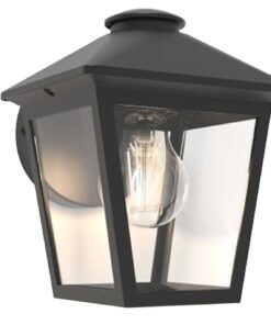 Lutec Zago Επιτοίχιο Φωτιστικό Εξωτερικού Χώρου Clear Glass Μαύρο E27 IP44 – 5294502012