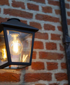 Lutec Zago Επιτοίχιο Φωτιστικό Εξωτερικού Χώρου Clear Glass Μαύρο E27 IP44 – 5294502012