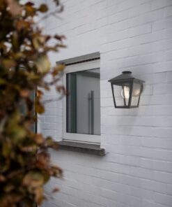 Lutec Zago Επιτοίχιο Φωτιστικό Εξωτερικού Χώρου Clear Glass Μαύρο E27 IP44 – 5294502012