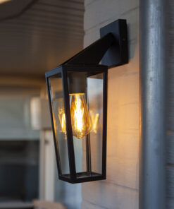 Lutec Pine Επιτοίχιο Φωτιστικό Εξωτερικού Χώρου Down 1xE27 Μαύρου Χρώματος IP44 – 5296602012