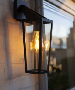 Lutec Pine Επιτοίχιο Φωτιστικό Εξωτερικού Χώρου Down 1xE27 Μαύρου Χρώματος IP44 – 5296602012