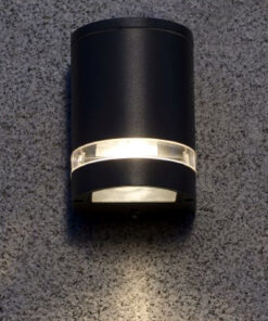 Lutec Focus Round Φωτιστικό Τοίχου Εξωτερικού Χώρου Σκούρο Γκρι GU10 IP44 – 5604101118