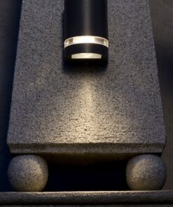 Lutec Focus Round Φωτιστικό Τοίχου Εξωτερικού Χώρου Σκούρο Γκρι GU10 IP44 – 5604101118