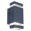 Lutec Focus Square Εξωτερικού Χώρου Led   Φωτιστικό Τοίχου Up&Down   1  Light Σκούρο Γκρι LED   300 lm IP44 4000K – 5605013118